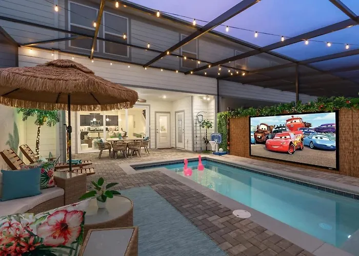 New Resort Themed Ultra Comfortable Heated Private Pool Game Room Family Home Near Disney